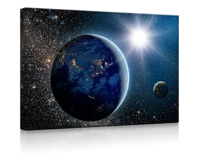 Produktbild von lightbox multicolor | LED Bild | Erde im Weltall | 60x40 cm | front lighted