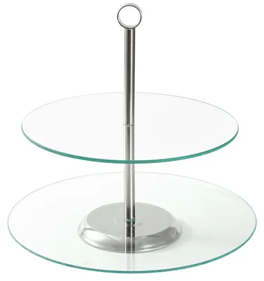 Produktbild von GLAS-ETAGERE, zweistöckig, für KEKSE, TORTE und OBST, 21/25 cm, KAMILLE