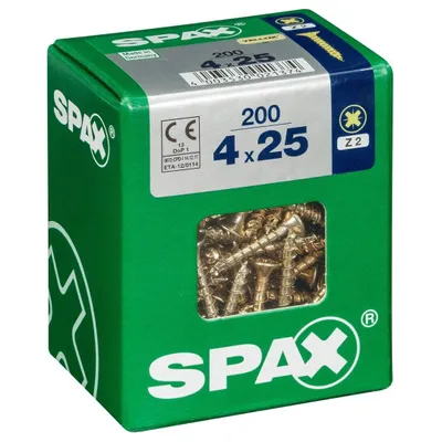 Produktbild von SPAX 4081020400257, Schraube, Stahl, Zink, Holz, Flachkopf, Pozidriv, Gelb