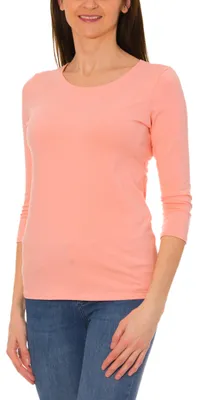 Produktbild von Alkato Damen Shirt 3/4 Arm mit Rundhals, Farbe: Apricot, Größe: S