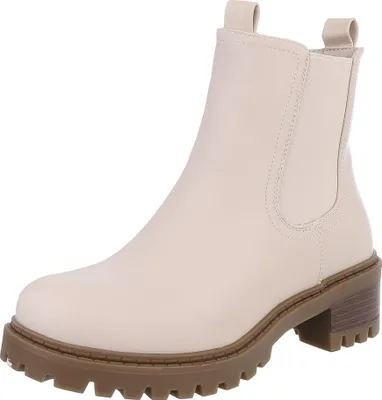 Produktbild von Ital-Design Damen Stiefeletten  Textiloptik, Lederoptik Plateaustiefeletten 90417899 Beige Gr.  38