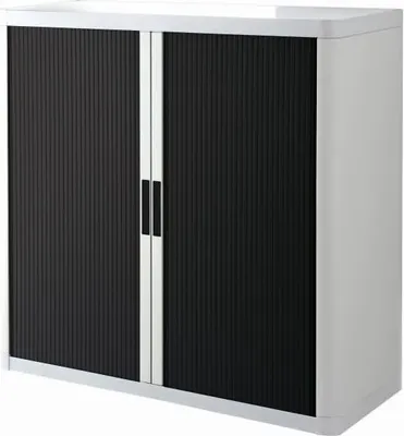 Produktbild von Rollladenschrank easyoffice BxTxH 86x37,5x104cm weiß/schwarz