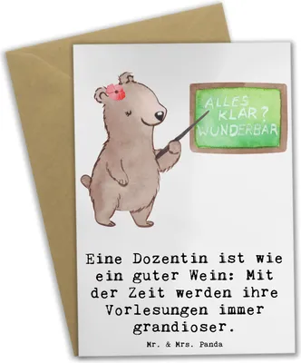 Produktbild von Mr. & Mrs. Panda babykarte Dozentin Genuss - Weiß - Geschenk, Grußkarte, Tasse, Humor, Berufe, einladungskarten, weihnachtskarten, Lehre, osterkarte, kreative Geschenke