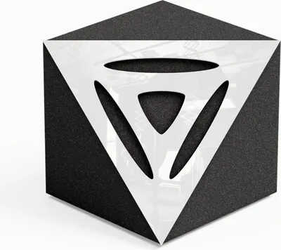 Immagine prodotto di Confezione da 2 – Trappola acustica angolare per soffitti "TRICUB-PULSE" | Schiuma acustica fonoassorbente con pannello HDF laminato e perforato [plastica bianca]