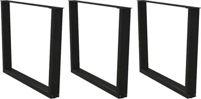 Obrázek produktu pro Nohy k jídelnímu stolu ve tvaru V, 3 ks, černé, 100 x (72-73,3) cm, ocel