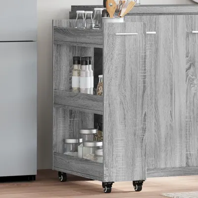 Obrázek produktu pro Skříň s kolečky Grey Sonoma 60x22x79 cm Materiál na bázi dřeva