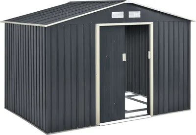Produktbild von Domek ogrodowy XXL 21052, metalowa szopa na narzędzia, 3,19 x 1,92 m, antracyt