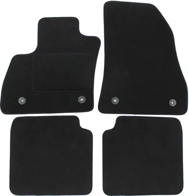 Image de Tapis De Sol Noir Velours Pour Fiat 500L 2012-2022 4pcs, Ajustement précis, Base Antidérapante, Renforcée dans la Zone de la Pédale