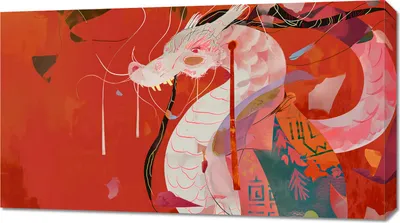 Produktbild von Bild 90x50cm Orientierungsdrache