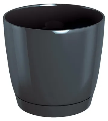 Obrázok produktu pre Coubi Okrúhly kvetináč s miskou grafit 24 cm