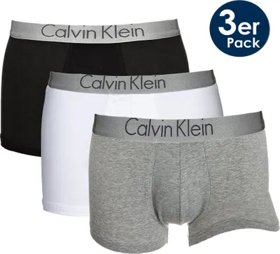 Produktbild von 3er Set * Calvin Klein Underwear  METALLIC CHROME LOW RISE TRUNK * Size: XXL -  Pants - Grau - Weiss - Schwarz