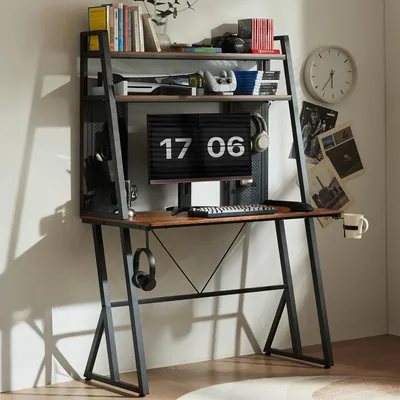 Image de Bureau de jeu - Bureau informatique - Poste de travail - Bureau - Table de jeu - Avec plateau surélevé - Plan de travail en fibre de carbone