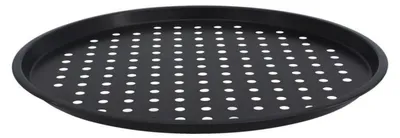 Obrázok produktu pre Plech na pizzu - perforovaný Rosberg R51223E, 33 cm, nepriľnavý povrch, čierny