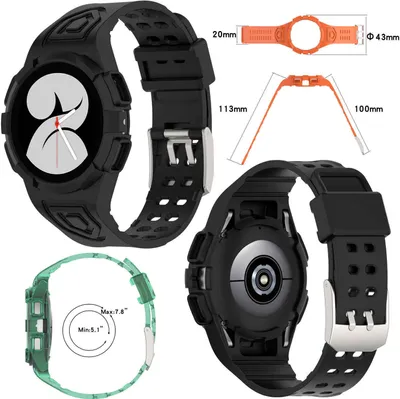 Produktbild von Für Samsung Galaxy Watch 4 Classic 46mm Silikon mit Gehäuse Schutz Arm Band Watch Uhr