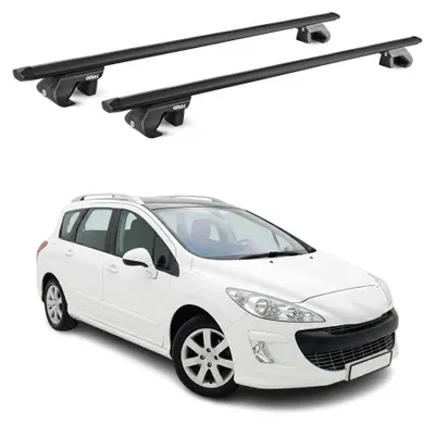 Produktbild von Dachträger Grundtäger für Peugeot 308 I Kombi 2007-2013 90kg Alu Schwarz, KI-generiertes Bild