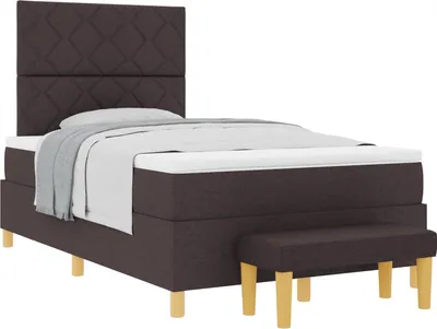 Produktbild von vidaXL Boxspringbett mit Kopfteil Dunkelbraun 190 x 120 cm Stoff