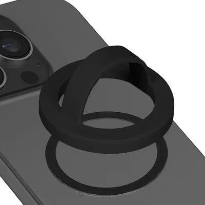 Produktbild von kwmobile Handy Ring Halter für Magsafe Ring Holder - Silikon Magnet Fingerhalter für Smartphone - Magnetring Handy - kompatibel mit MagSafe - Schwarz