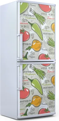 Produktbild von Kühlschrankdekoration 70x180 cm Aufkleber auf dem Kühlschrank - Tomate Zwiebeln Paprika
