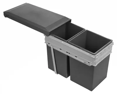 Produktbild von Hailo Abfallsammler Tandem 15/15 dunkelgrau