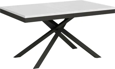 Immagine prodotto di ITYHOME - Tavolo allungabile 160/264x90 cm Karida Evolution bianco frassino telaio e gambe antracite
