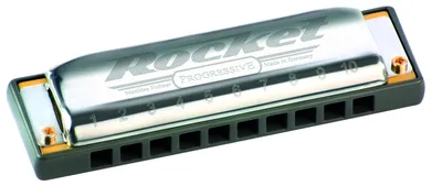 Imagen del producto de Hohner, armónica, modelo Rocket, afinación: Si bemol, color: gris