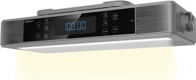 Produktbild von Regent Cucina Unterbau Küchenradio mit FM, Bluetooth, LED-Leiste, Farbdisplay, Küchentimer & 2 Wecker, perfektes Unterbauradio für die Küche, Silber