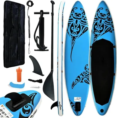 Immagine prodotto di Tavola gonfiabile stand-up paddle (SUP) - Tavola da paddle - Tavola da surf - Kayak - Colore blu - Dimensioni: 305x76x15 cm