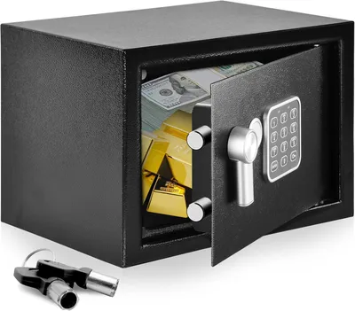 Produktbild von SereneLife Möbeltresor 17,5L – Digitaler Safebox mit Zahlenschloss & Doppelbartschloss, 35x25x25 cm