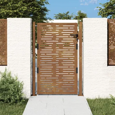 Produktbild von The Living Store Gartentor 105x155 cm Cortenstahl Quadratisches Design