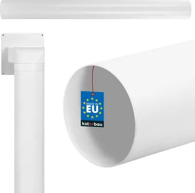 Immagine prodotto di KOTARBAU® Condotto di ventilazione Condotto tondo da 1000 mm ⌀ Condotto tondo da 100 mm Sistema di condotti tondi in PVC bianco