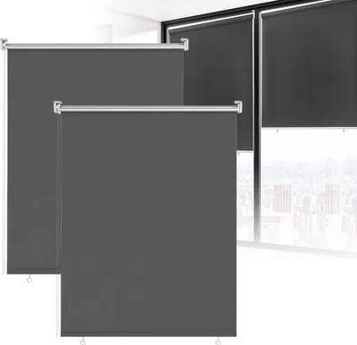 Obrázok produktu pre Faziango 2-dielna sada vertikálnych markíz 180 x 140 cm Balkónová markíza Tmavošedá Ochrana pred pohľadmi Ochrana pred slnkom Odolná voči UV žiareniu Vodotesná Balkón Terasa