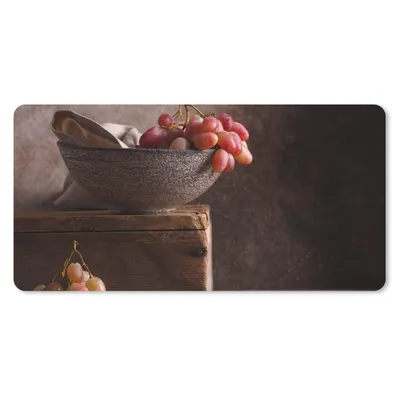 Produktbild von MuchoWow® Mauspad Mousepad Rustikal - Weintrauben - Schale - Stilleben - Obst 60x30 cm - Mousepads - Maus Mat - Pad - Mausunterlage - Nachhaltig