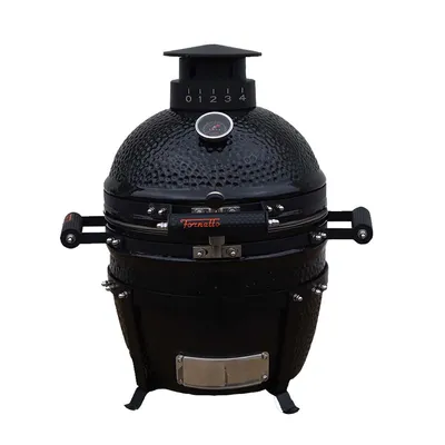 Zdjęcie produktu dla Grill kompaktowy ceramiczny węglowy Fornetto Kamado Lento Czarny 16"