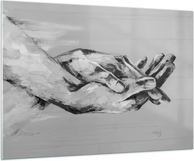 Produktbild von Bilder auf glas - Einteilig - Handschriftlich Hände Schwarzweiß - 100x70cm - Glasbilder - Wandbilder - Bilder - Wanddekoration aus Glas - Glas Bilder - Wandbild auf Glas - GAA100x70-4566