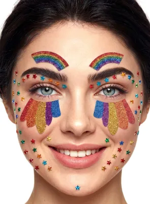 Produktbild von Regenbogen Glitzer Face Jewels Schmink Set