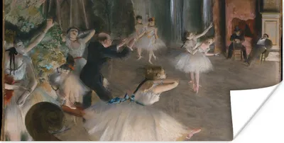 Produktbild von MuchoWow® Poster Die Probe des Balletts auf der Bühne - Gemälde von Edgar Degas 160x80 cm - Foto Poster