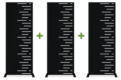 Produktbild von Set mit 3 dekorativen Paneelen ARLBERG Schwarz H.160cm rechte Seite Muster