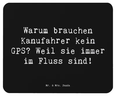 Produktbild von Mr. & Mrs. Panda Mauspad Spruch Kanu Lebensweg - Schwarz - Geschenk, Teamsport, pc, mousematte, Sportler, Sportart, Kanufahren, Abenteuer, Mouse Pad, Mousepad, Fluss