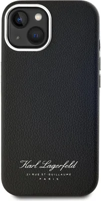 Produktbild von Karl Lagerfeld, Strukturierte Hülle iPhone 15 Hotel RSG Eleganter Look, Schwarz