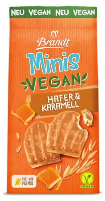 Immagine prodotto di Fette biscottate vegane all'avena e caramello Brandt Minis 85g
