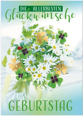 Produktbild von SUSY CARD Geburtstagskarte "Glücksblumen" DIN A5