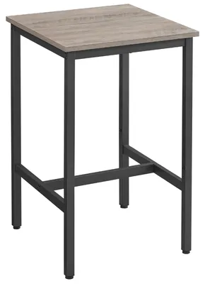 Produktbild von Bartisch - Hochtisch für Küche - Maße 60x60x92 cm - Quadratisch - Metallgestell - Industriedesign - Minimalistischer Stil - Einfache Montage - Greige