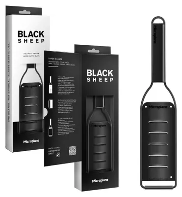 Küchenreibe aus Edelstahl, schwarz, 30 cm – für Parmesan & mehr