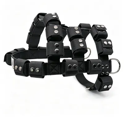 Taktisches Hundegeschirr mit Gewichtstaschen, Anti-Zug, Nylon, schwarz