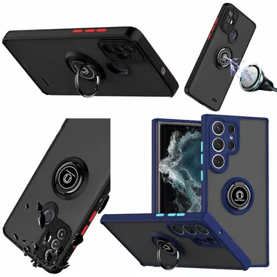 Obrázok produktu pre Pre Samsung Galaxy S23 Ultra – TPU/PC dizaj prstencový obal na mobil, puzdro, ochranné puzdro,