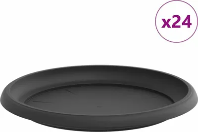 Produktbild von Runde Blumenplatte 24 pcs Schwarz Ø 23,5 x 2,5 cm Kunststoff