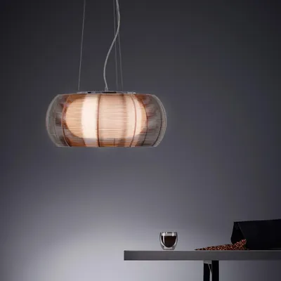 Pendelleuchte mit Glaskuppel, höhenverstellbar, 40 cm, E27