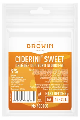 A package of Browin CIDERINI SWEET yeast for sweet cider.