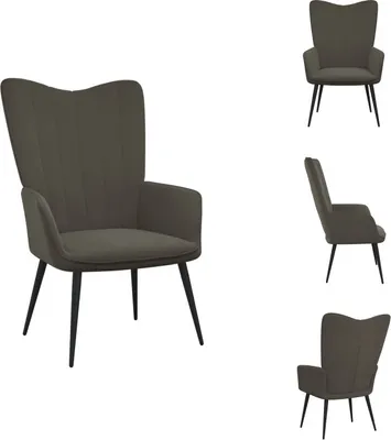 Zdjęcie produktu dla vidaXL Fotel Relax ciemnoszary aksamit - Fotel