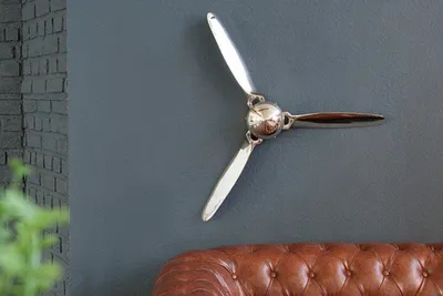 Produktbild von Wanddeko Propeller in Silber Ø 60 cm Dekoration Wohnzimmer
